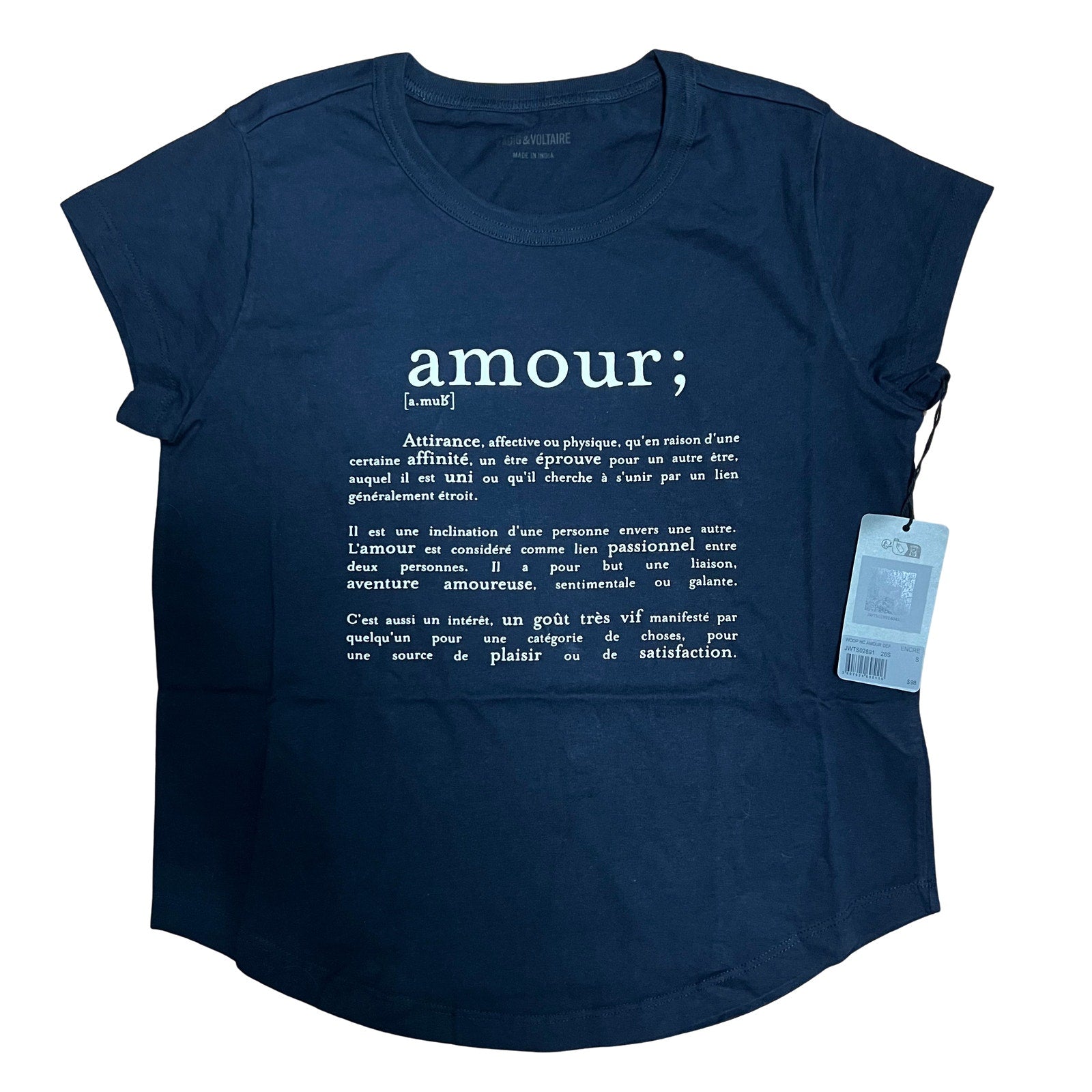 Zadig & Voltaire Amour Definition Graphic Tee Navy